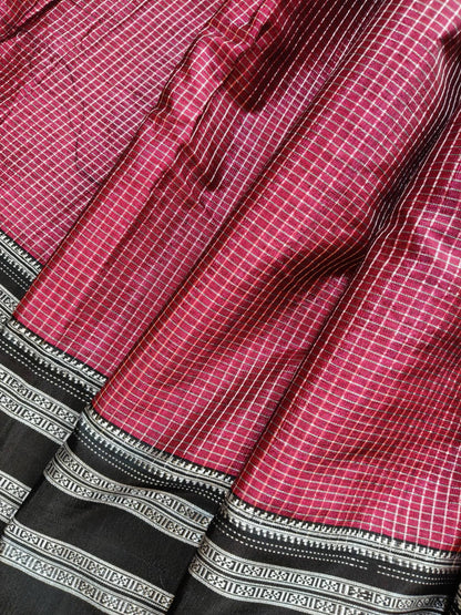 MAROON SICO PURE HANDLOOM IRKAL SAREE