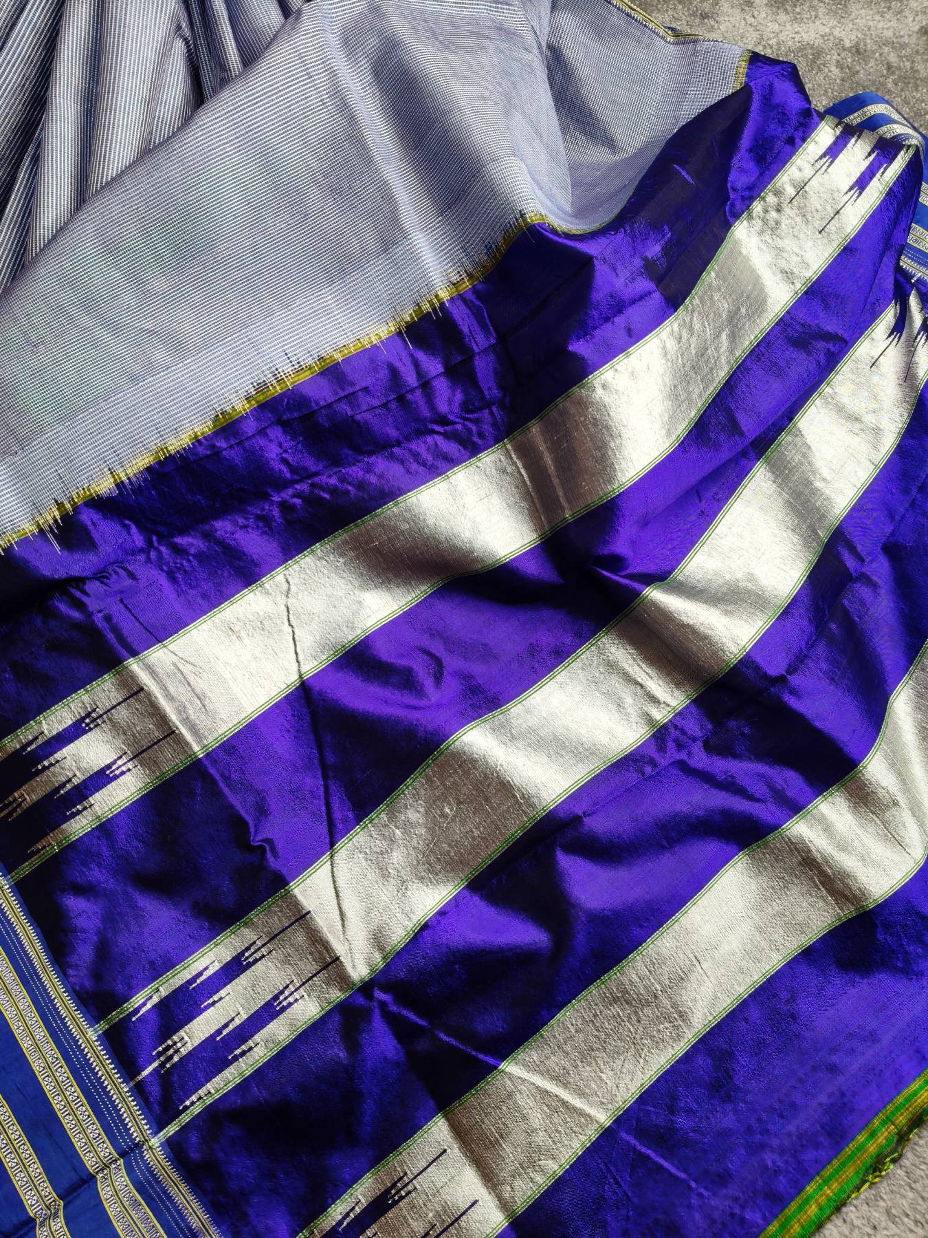 GREY SICO PURE HANDLOOM IRKAL SAREE
