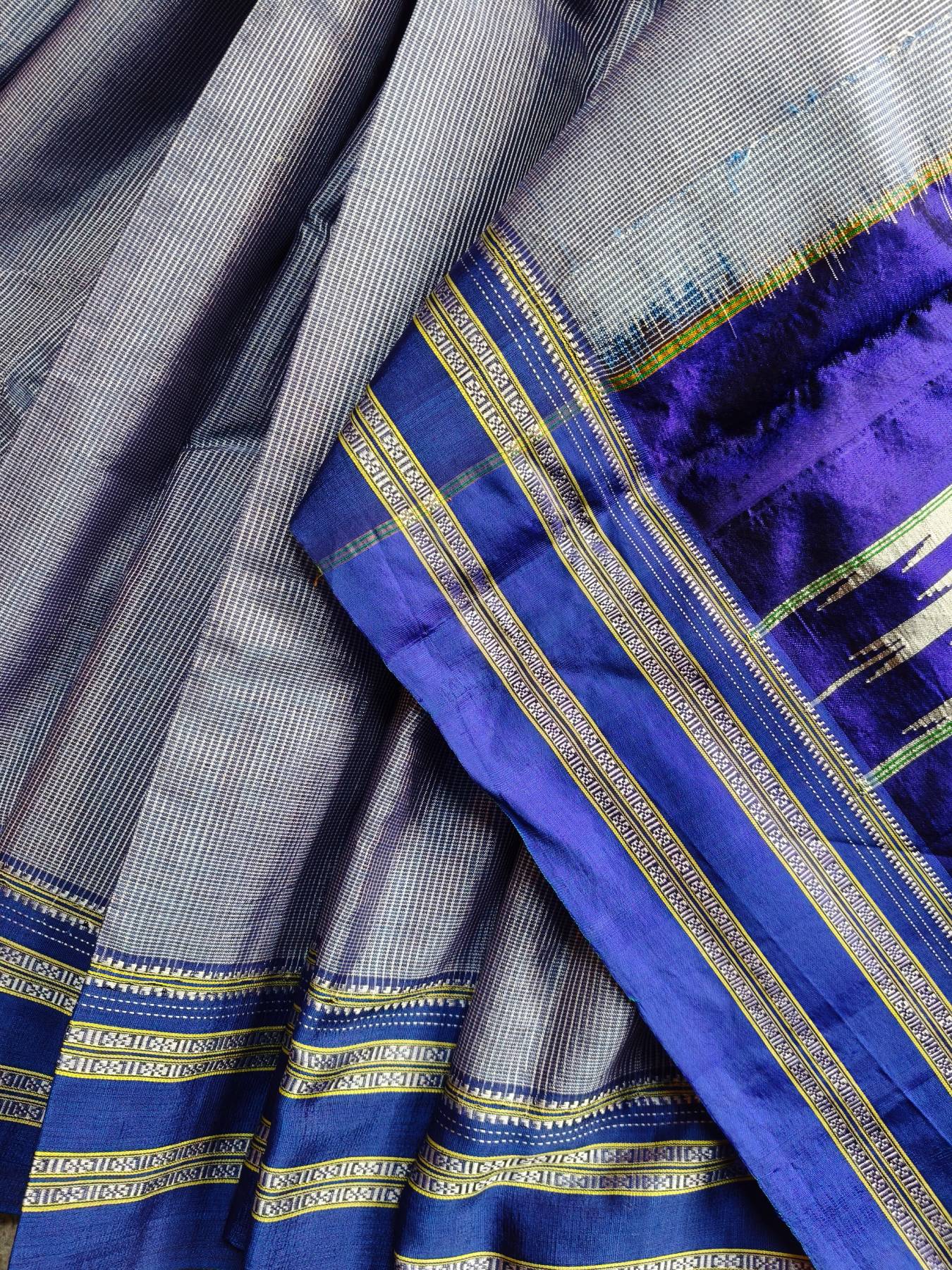 GREY SICO PURE HANDLOOM IRKAL SAREE