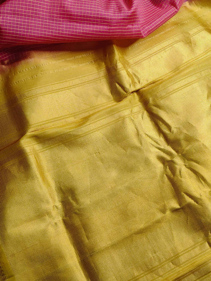 REDISH PINK SICO PURE HANDLOOM GADWAL SAREE