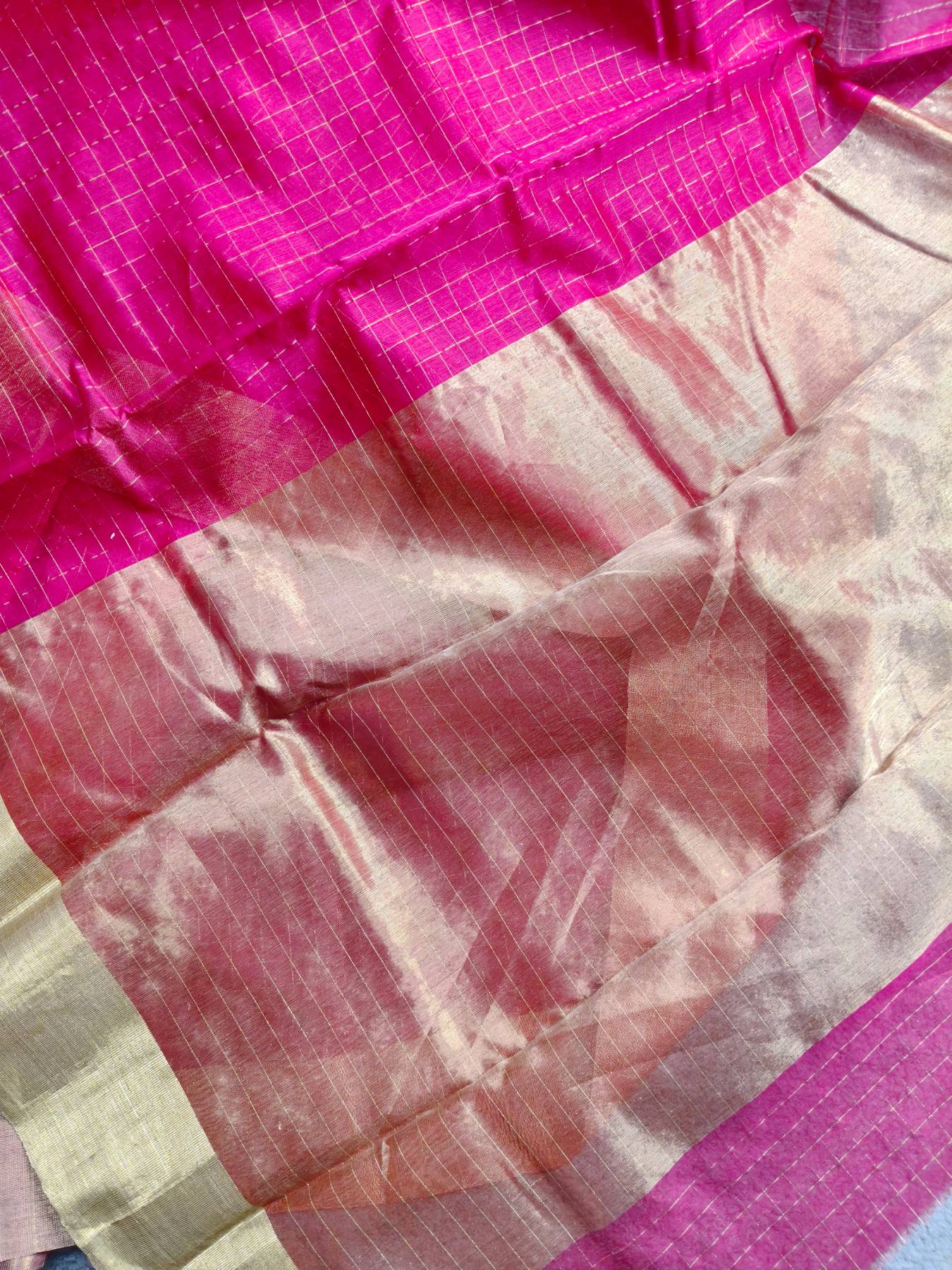 PINK COTTON PURE HANDLOOM CHANDERI SAREE