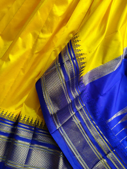 YELLOW SILK PURE HANDLOOM IRKAL SAREE