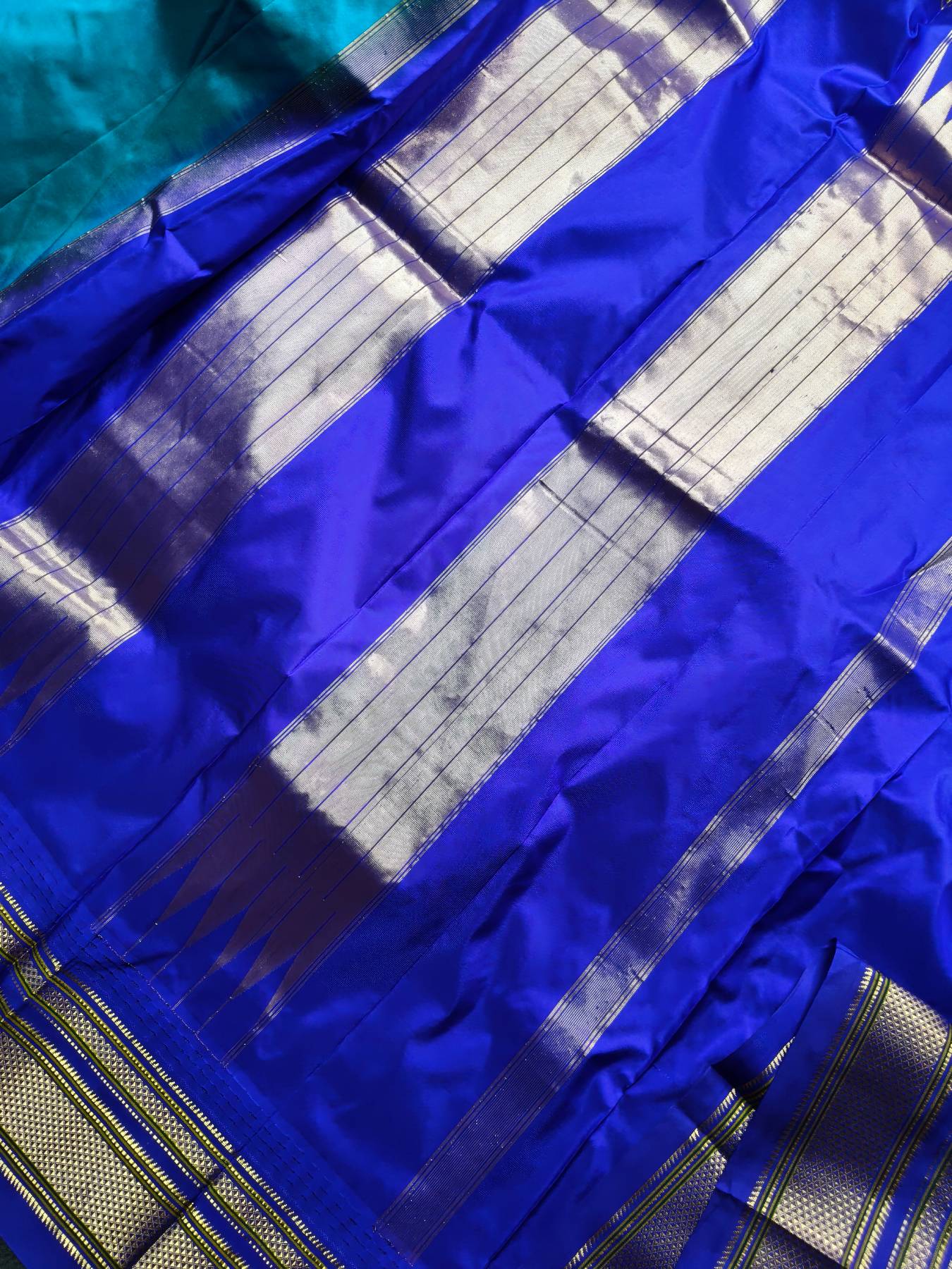 BLUE SILK PURE HANDLOOM IRKAL SAREE