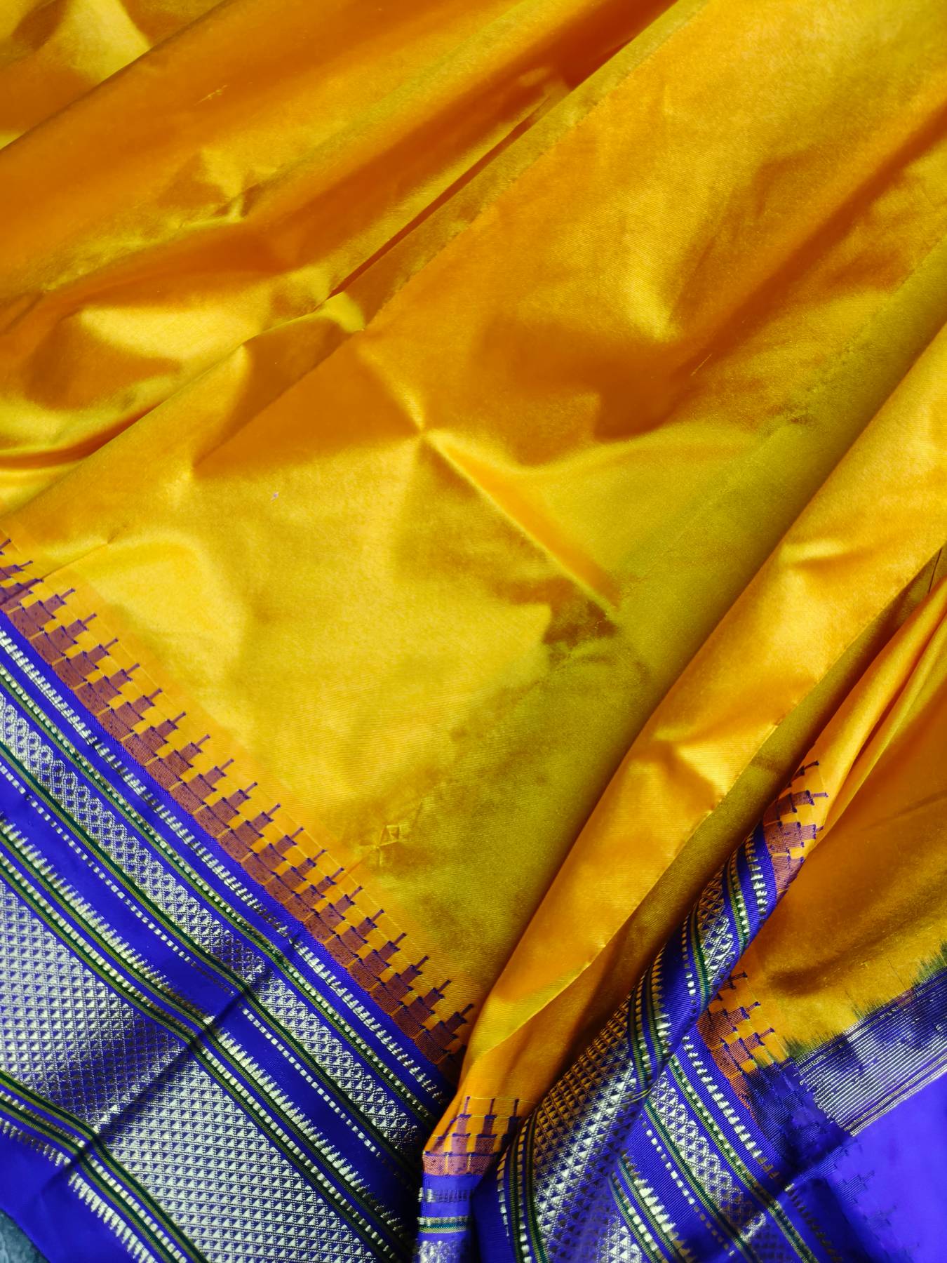 MANGO YELLOW SILK PURE HANDLOOM IRKAL SAREE