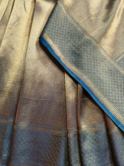 GOLD KATAN TISSUE PURE HANDLOOM BANARASI SAREE