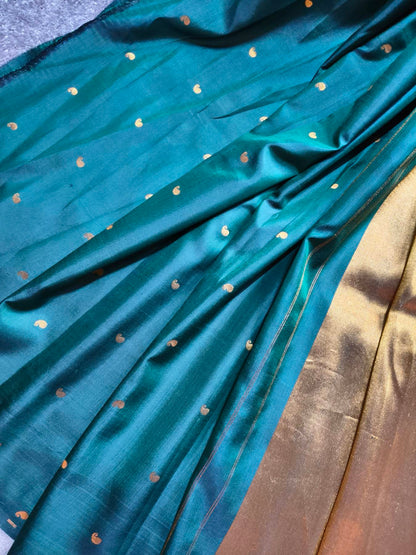 GOLD KATAN TISSUE PURE HANDLOOM BANARASI SAREE