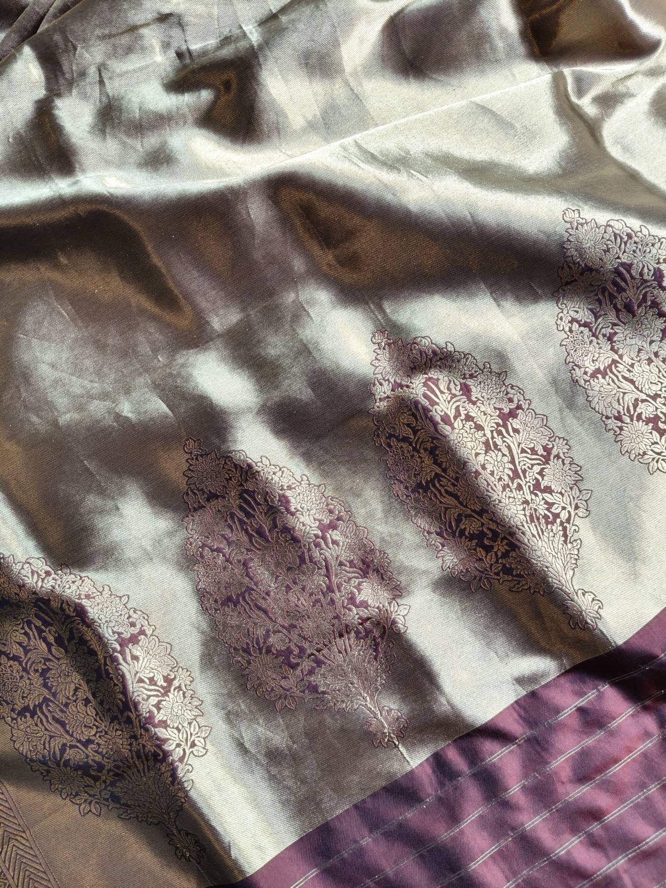 COPPER GOLD KATAN TISSUE PURE HANDLOOM BANARASI SAREE