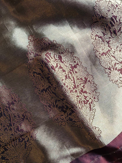 COPPER GOLD KATAN TISSUE PURE HANDLOOM BANARASI SAREE