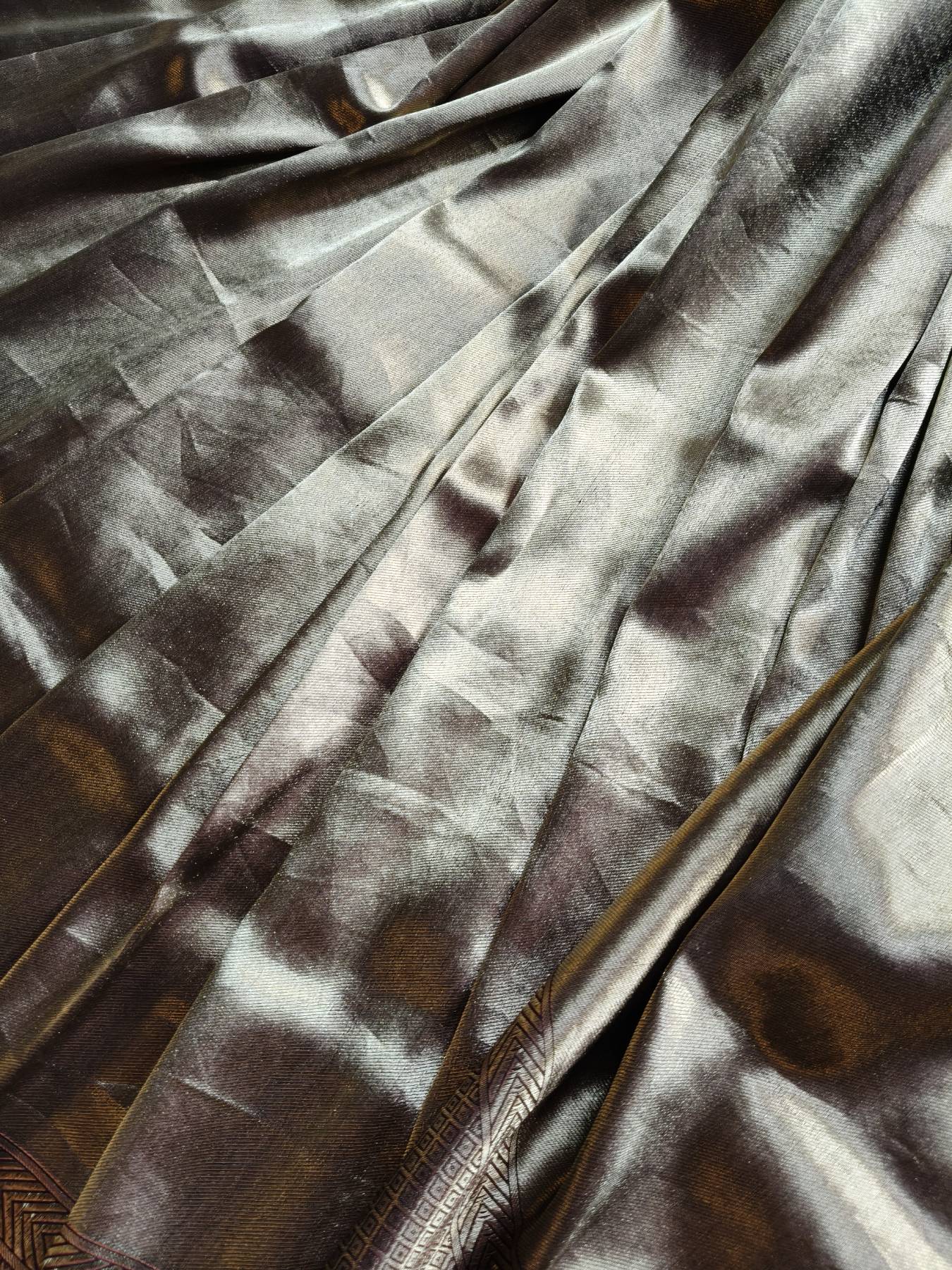 COPPER GOLD KATAN TISSUE PURE HANDLOOM BANARASI SAREE