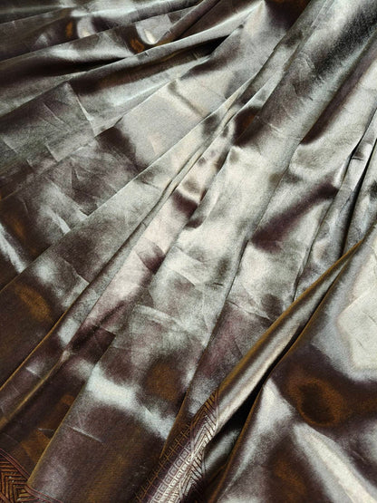 COPPER GOLD KATAN TISSUE PURE HANDLOOM BANARASI SAREE