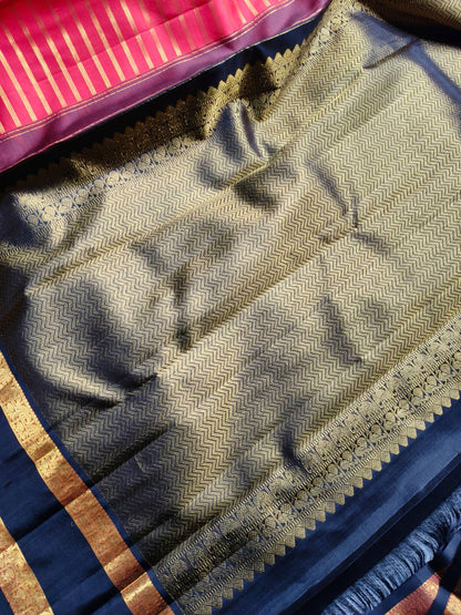 RED GREEN SILK PURE HANDLOOM KANJIVARAM SAREE