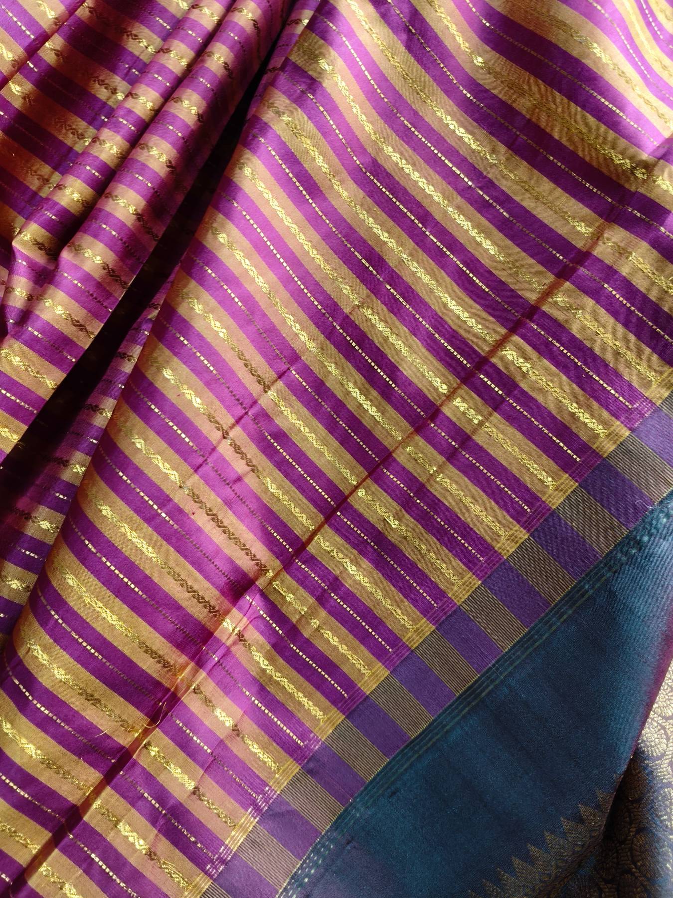 MUSTARD YELLOW PINK SILK PURE HANDLOOM KANJIVARAM SAREE