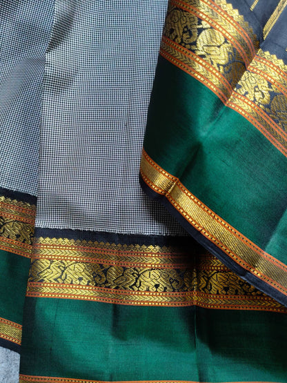 GREY SILK PURE HANDLOOM KANJIVARAM SAREE