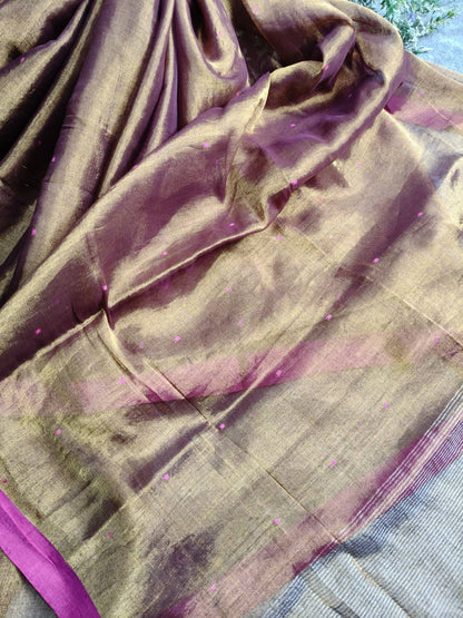 COPPAR GOLD HANDLOOM MUL TISSUE SAREE