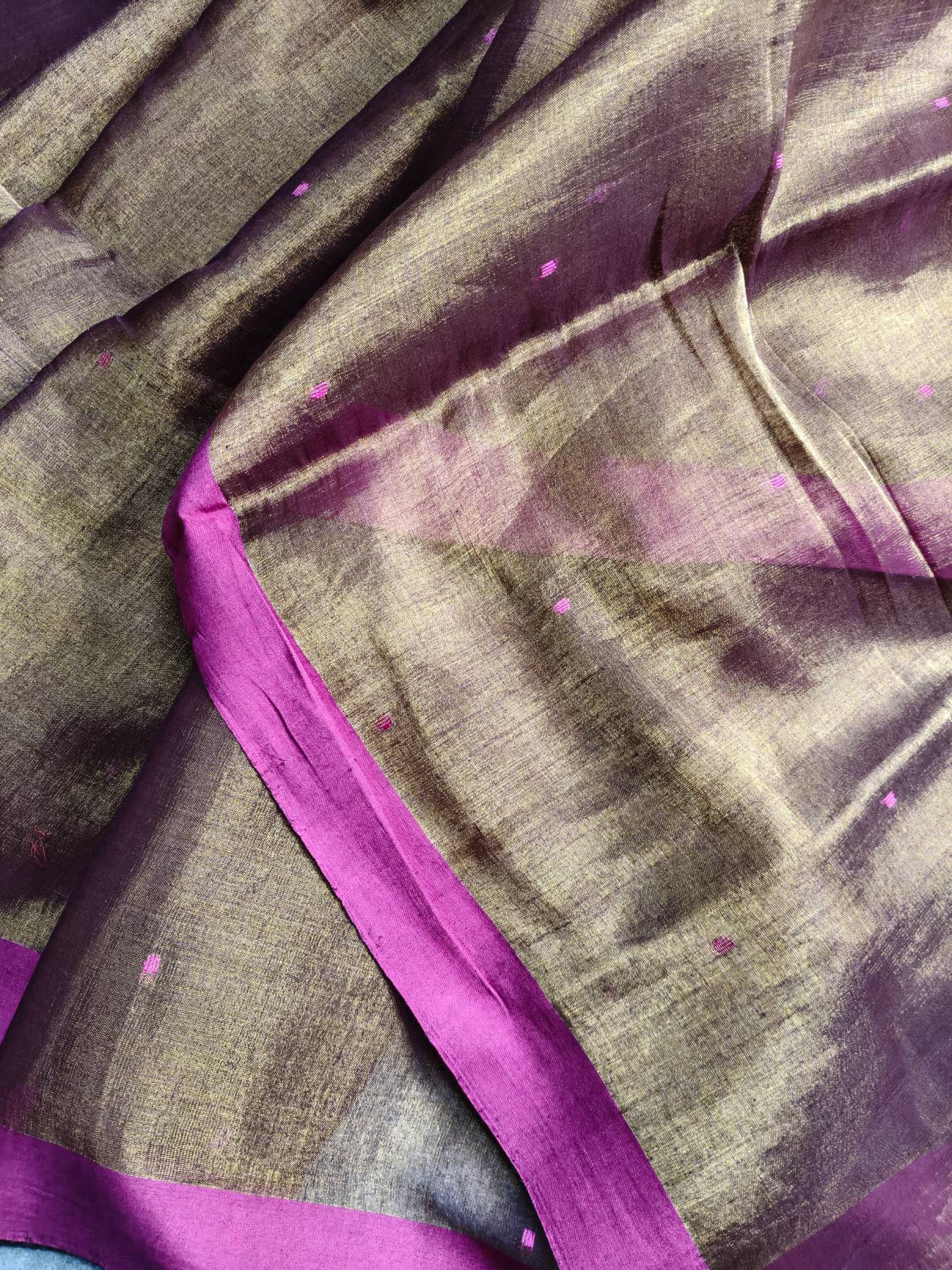 COPPAR GOLD HANDLOOM MUL TISSUE SAREE