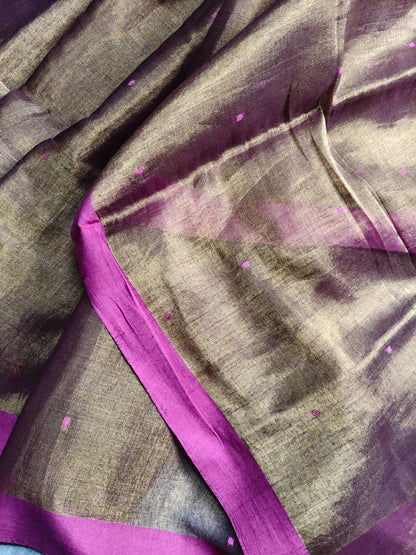 COPPAR GOLD HANDLOOM MUL TISSUE SAREE