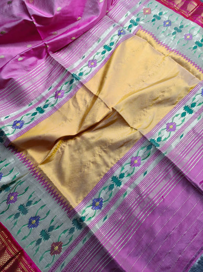 PINK SILK PURE HANDLOOM PAITHANI SAREE