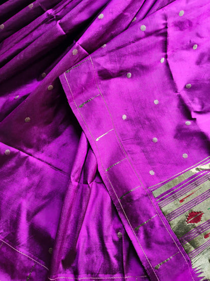 PURPLE SILK PURE HANDLOOM PAITHANI SAREE