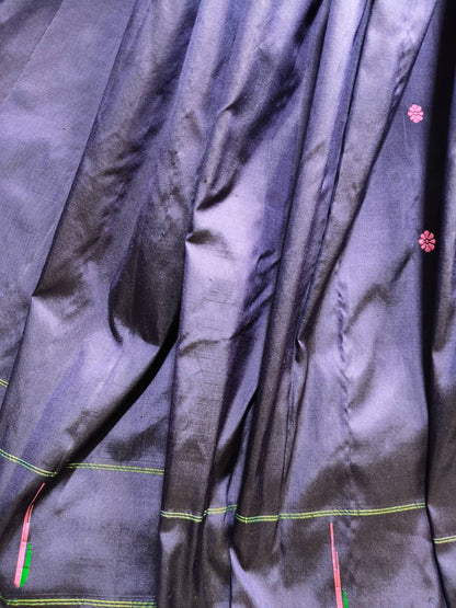 MIDNIGHT BLUE SILK PURE HANDLOOM PAITHANI SAREE