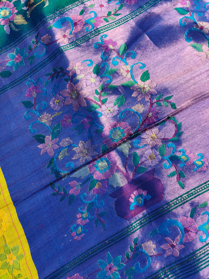 PEACOCK BLUE SILK PURE HANDLOOM EXCLUSIVE PAITHANI SAREE