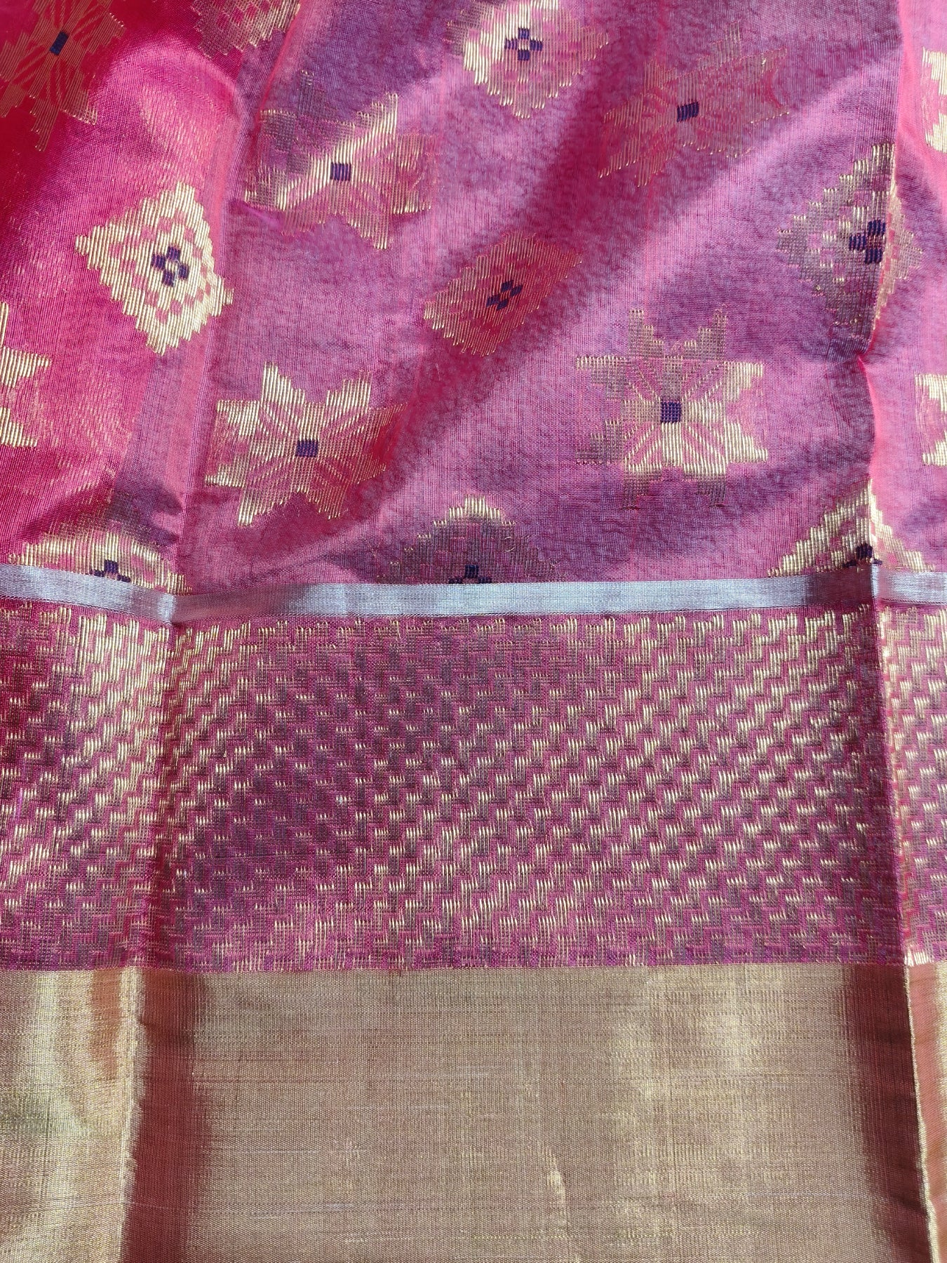CORAL PINK SILK PURE HANDLOOM CHANDERI SAREE