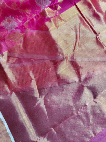 PINK SILK PURE HANDLOOM CHANDERI SAREE