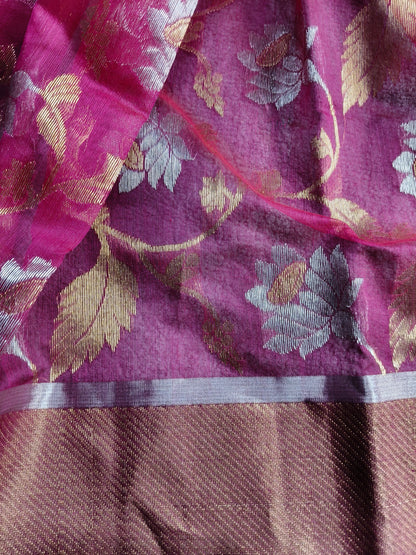 PINK SILK PURE HANDLOOM CHANDERI SAREE