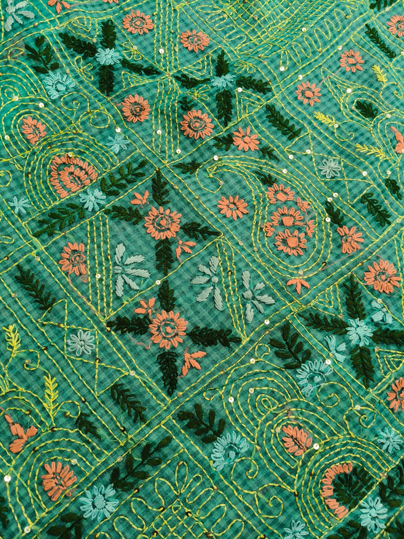 BLUE KOTA PURE HANDLOOM EMBROIDERY SAREE