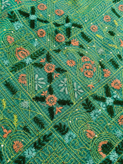 BLUE KOTA PURE HANDLOOM EMBROIDERY SAREE