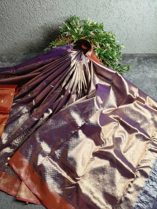 TWO TONE TISSUE PURE HANDLOOM DOUBLE TISSUE KOTA DORIYA SAREE