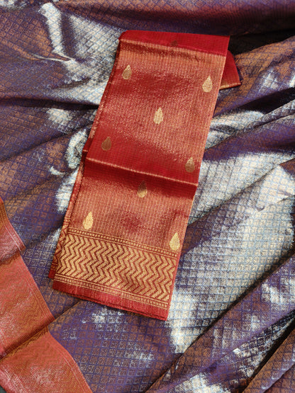 TWO TONE TISSUE PURE HANDLOOM DOUBLE TISSUE KOTA DORIYA SAREE