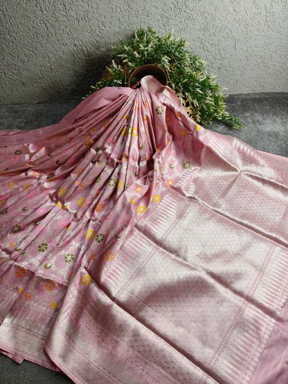 PINK SILK PURE HANDLOOM BANARASI SAREE