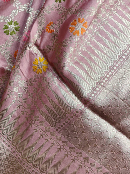 PINK SILK PURE HANDLOOM BANARASI SAREE
