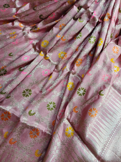 PINK SILK PURE HANDLOOM BANARASI SAREE