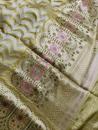 YELLOW SILK PURE HANDLOOM BANARASI SAREE