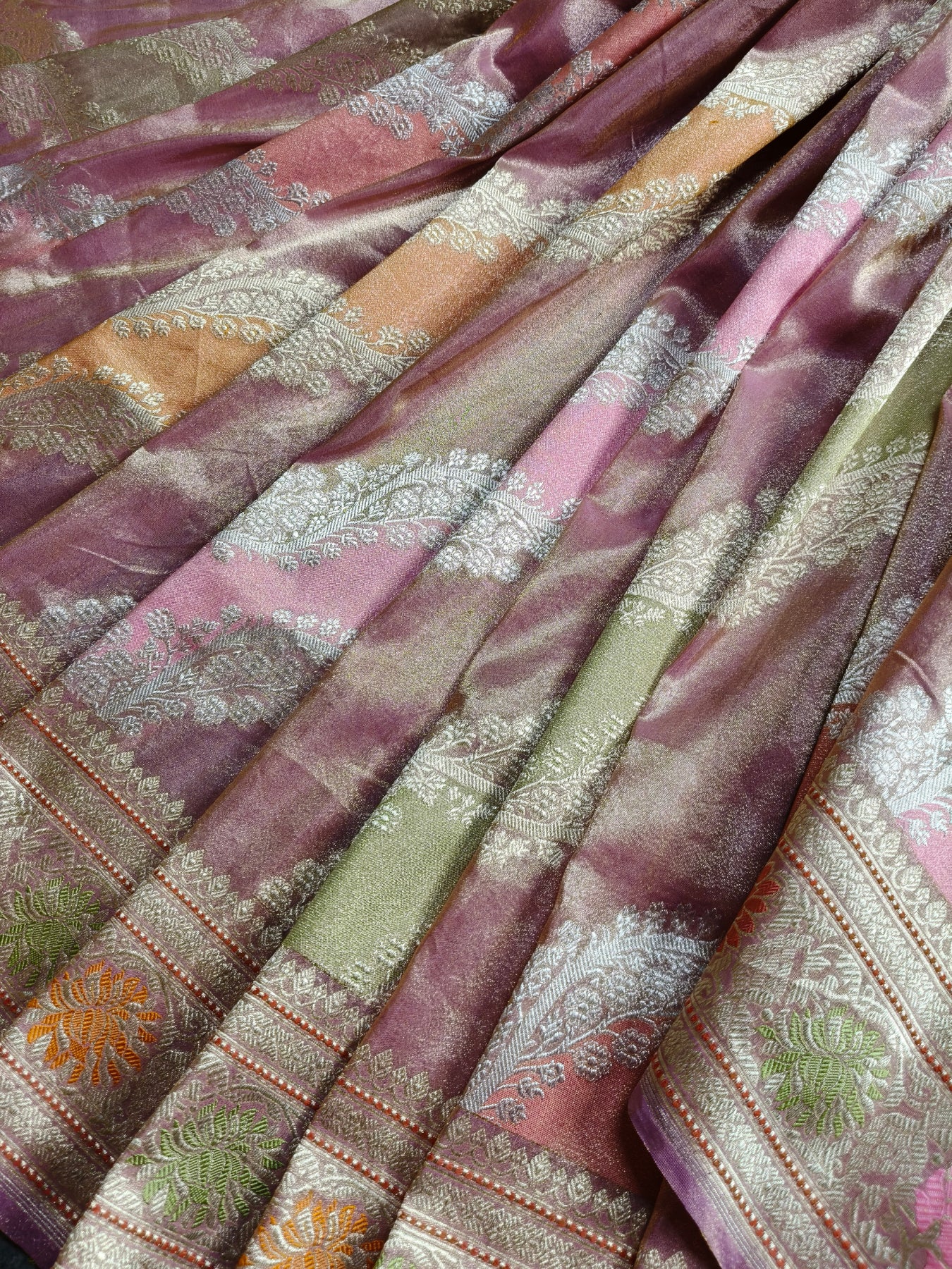 PINK TISSUE PURE HANDLOOM BANARASI SAREE