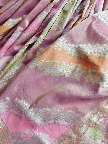 PINK TISSUE PURE HANDLOOM BANARASI SAREE