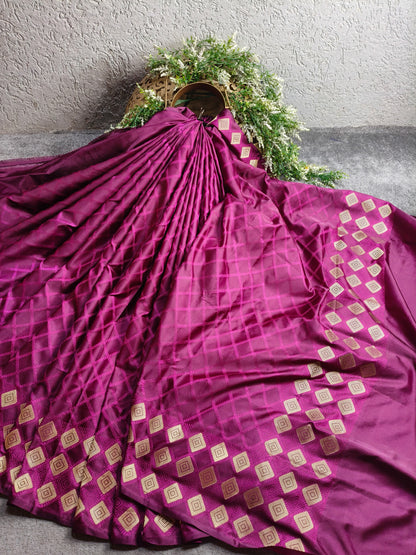 MAJENTA PINK SILK PURE HANDLOOM BANARASI SAREE