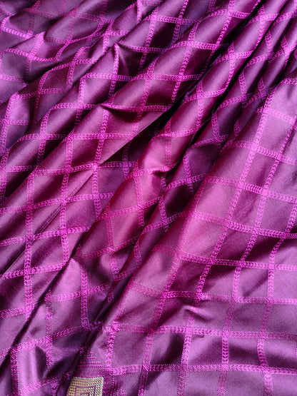 MAJENTA PINK SILK PURE HANDLOOM BANARASI SAREE