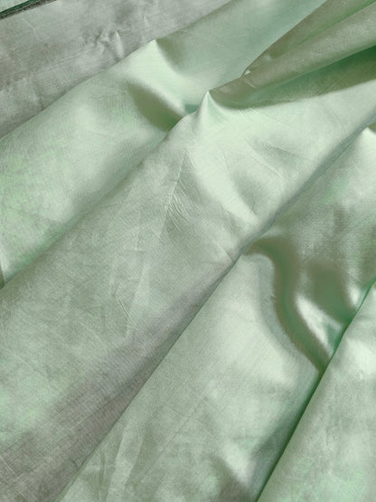 ICE BLUE CHINIYA SILK PURE HANDLOOM BANARSAI SAREE