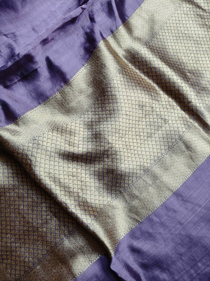 MAUVE CHINIYA SILK PURE HANDLOOM BANARASI SAREE