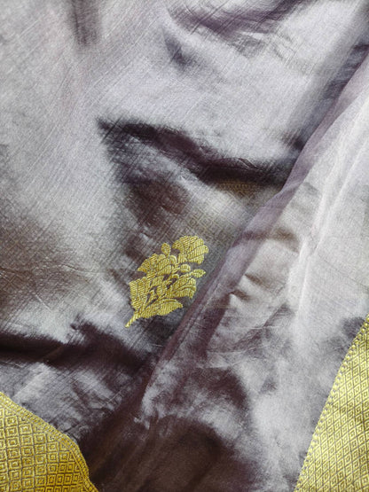 MAUVE CHINIYA SILK PURE HANDLOOM BANARASI SAREE