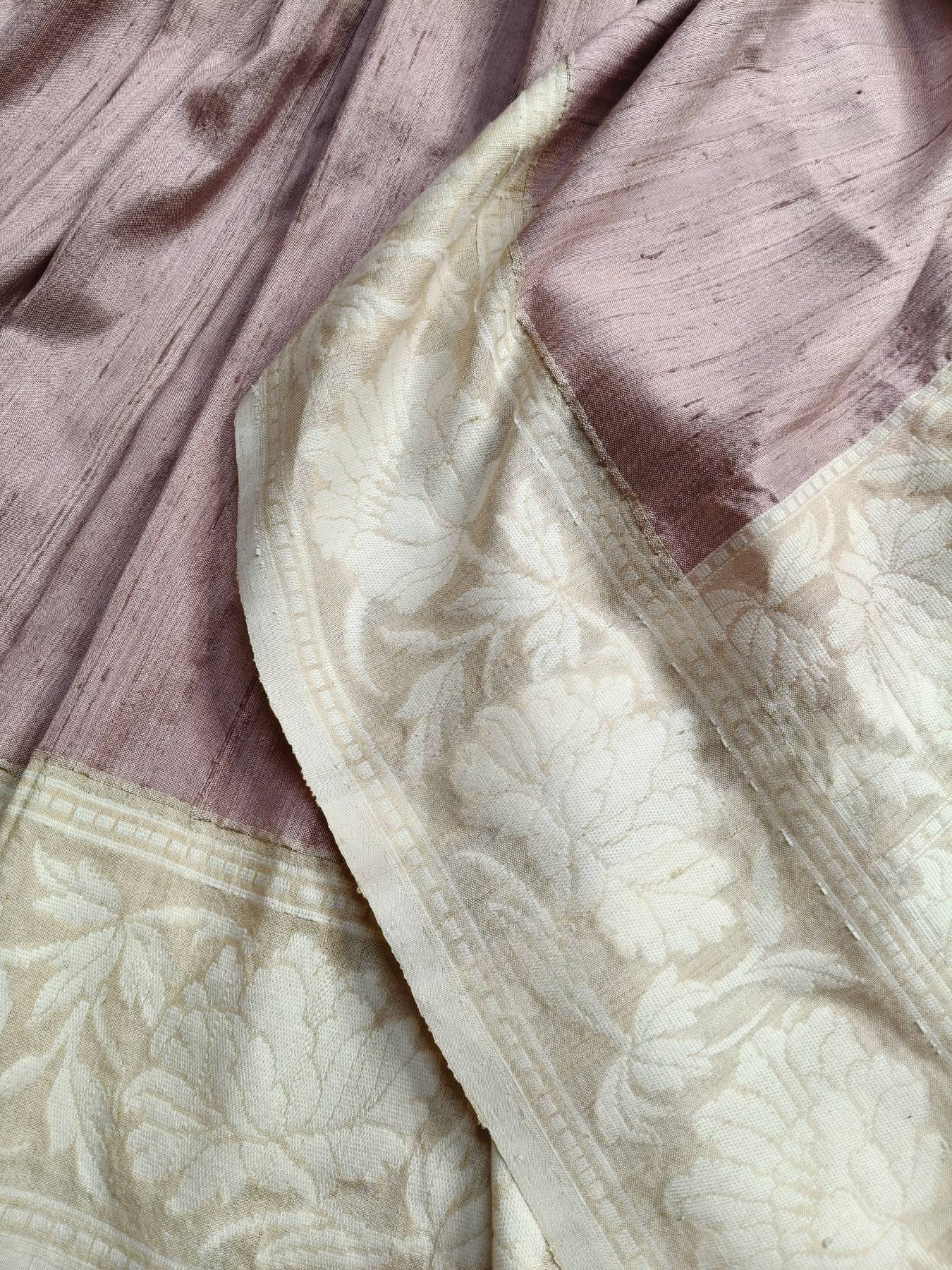 ONION PINK DUPION SILK PURE HANDLOOM BANARASI SAREE