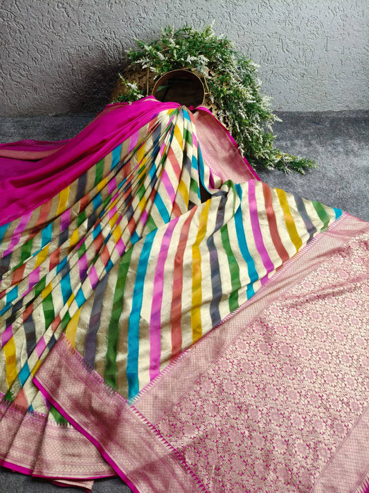 RANGCART GEORGETTE PURE HANDLOOM BANARASI SAREE