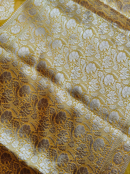 YELLOW SILK PURE HANDLOOM BANARASI SAREE