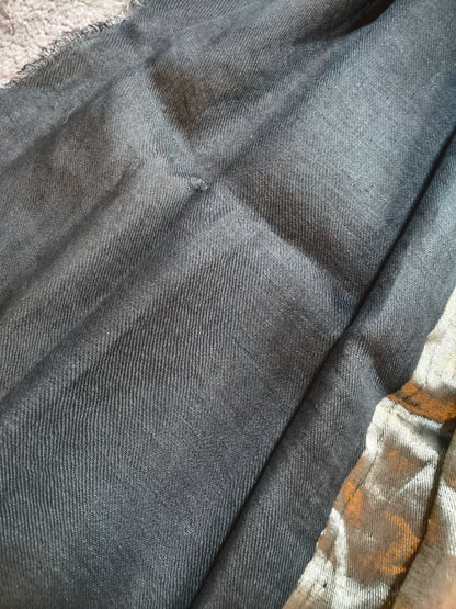 BLACK TWILL TISSUE PURE HANDLOOM METALLIC SAREE