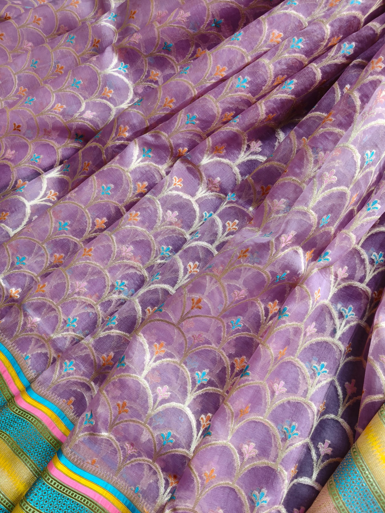 PINK KORA  PURE HANDLOOM BANARASI SAREE