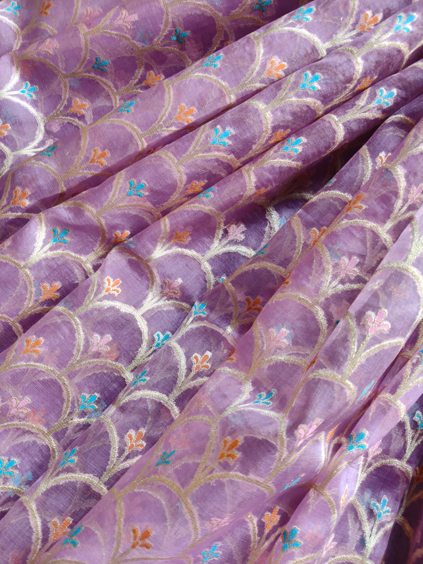 PINK KORA  PURE HANDLOOM BANARASI SAREE