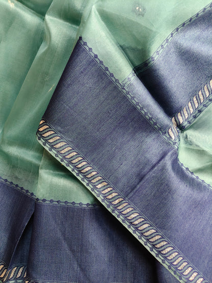 BLUE KORA  PURE HANDLOOM BANARASI SAREE