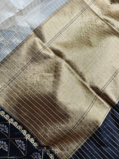 OFF WHITE KORA PURE HANDLOOM BANARASI SAREE